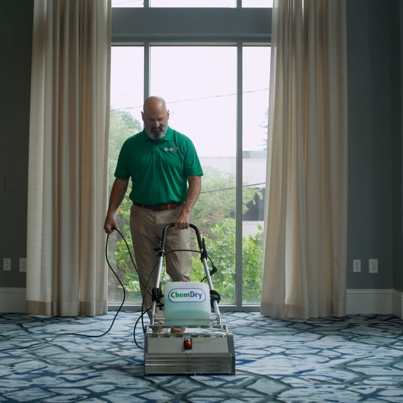 Chem-Dry performing commercial carpet cleaning in Mississauga