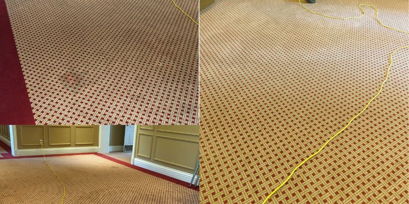 Before and after commercial carpet cleaning in Mississauga